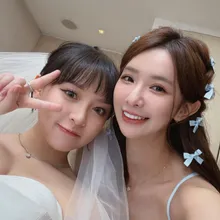 啦啦隊女神禾羽當伴娘！抽中捧花笑稱：現階段先專心工作