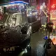 影/新北自小客深夜撞橋墩翻車　男駕駛酒測值爆表