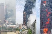 【影】快訊／長沙電信大樓「全棟陷入火海」！　恐怖黑煙直竄天際…目前傷亡不明