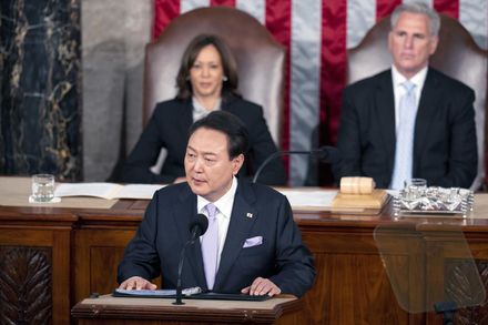 尹錫悅赴美國會演說　強調「加速韓美日三邊合作」對抗北韓