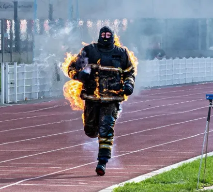 影/狂！消防員挑戰「無氧全身燃燒衝刺」　打破2項金氏世界紀錄
