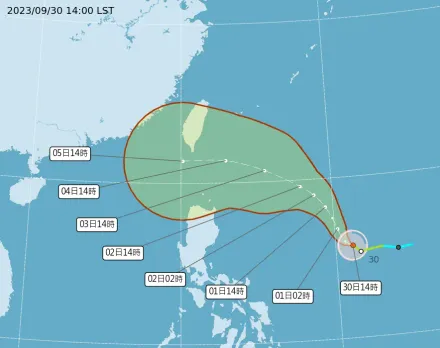 小犬颱風影響國慶連假機率曝！10/4至10/6影響台灣最明顯　東半部將迎多日雨天