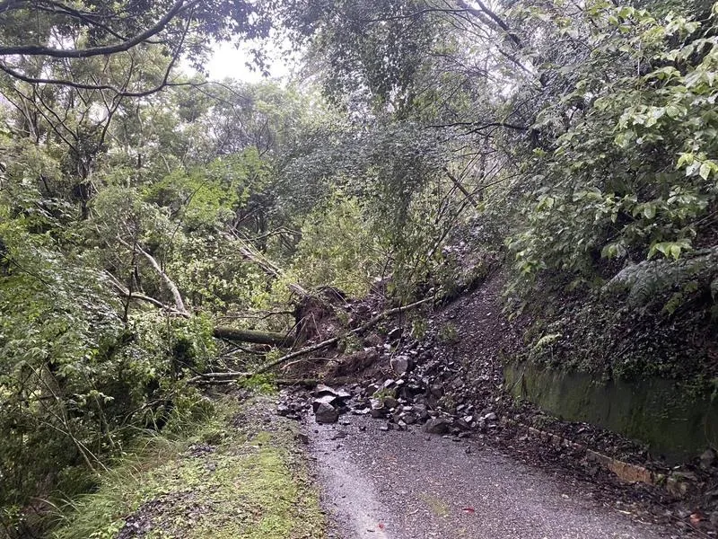 豪雨沖刷！雪霸大鹿林道東線又坍方落石　暫禁自行車進入