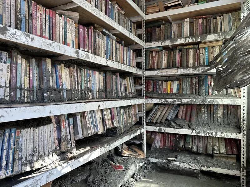 寫作中洪水沖入！3萬本藏書全泡泥漿　赫格樂觀喊：重生了