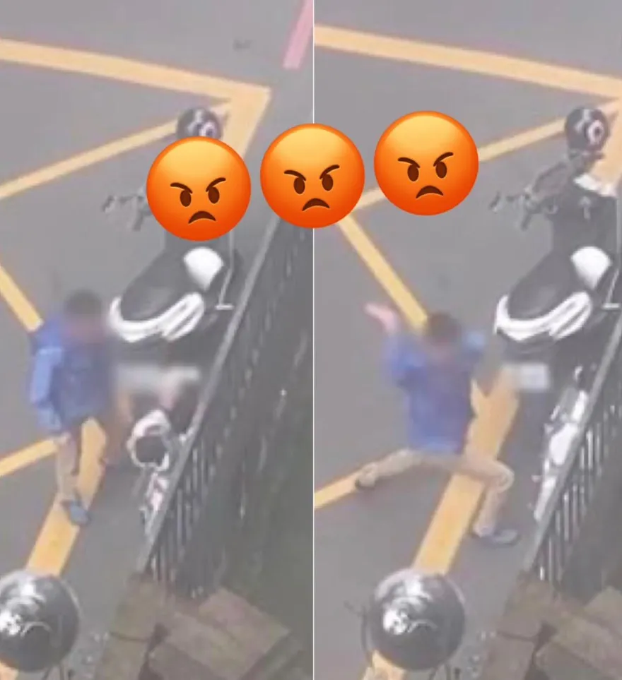 【影】連嬰兒也揍！淡水莽男街頭對妻兒連揮4巴掌　3正義哥攔阻痛罵伸援手