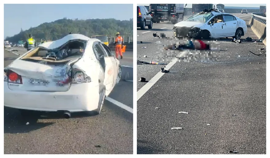 快訊/國3大山段小客車翻覆！40歲駕駛噴飛「車頭全毀一團黑」　無呼吸心跳急送醫