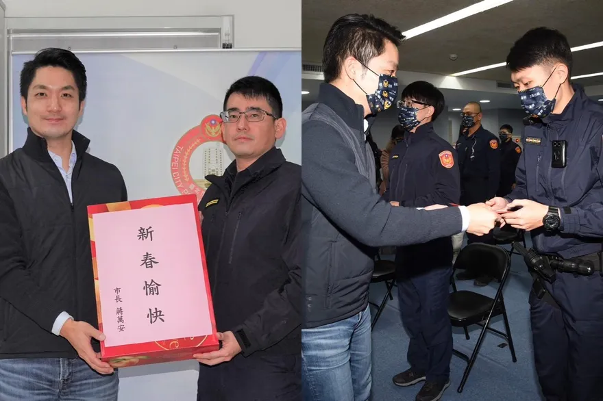 影/連跑松山、士林分局慰問員警　蔣萬安：謝謝警方超前部署過年勤務