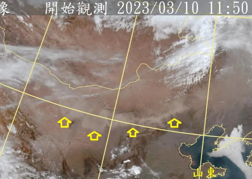沙塵暴南推！衛星影像超清晰「訊號999」　鄭明典給了「破表」警告
