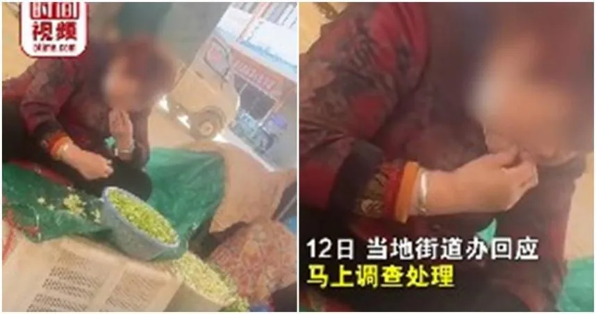 影/我的天！陸市場驚見大媽「嘴剝毛豆」　網哀求：換少女來做吧