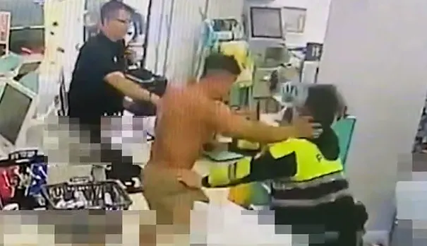 影/還原現場！超商浩克「鋼拳追打連擊2警頭臉」高清影片曝