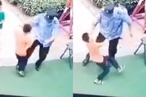 影/6歲童翻牆撿球遭幼兒園保全狂毆　母怒提告：踹了30分鐘！
