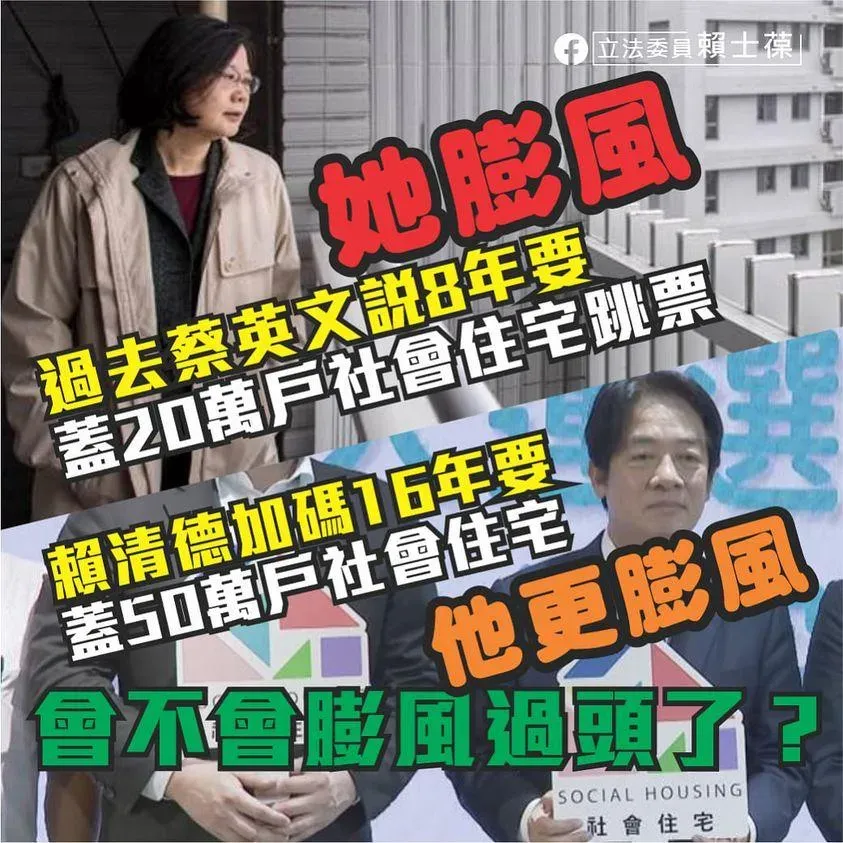 賴清德喊16年蓋50萬戶社會宅！賴士葆批膨風過頭了
