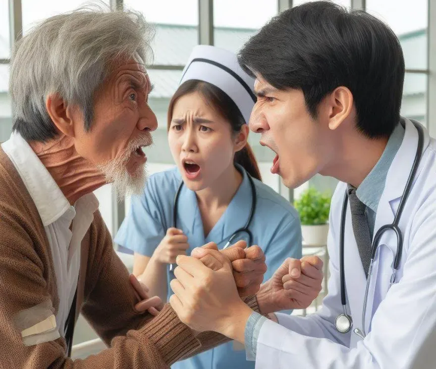 影/屏東榮總驚見醫療暴力！7旬翁不爽「看診沒效果」　竟在診間打醫師