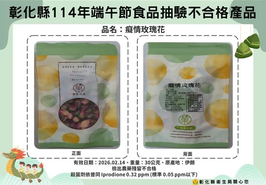 彰縣抽檢75件端午食品　伊朗「癡情玫瑰花」遭揪農藥超標