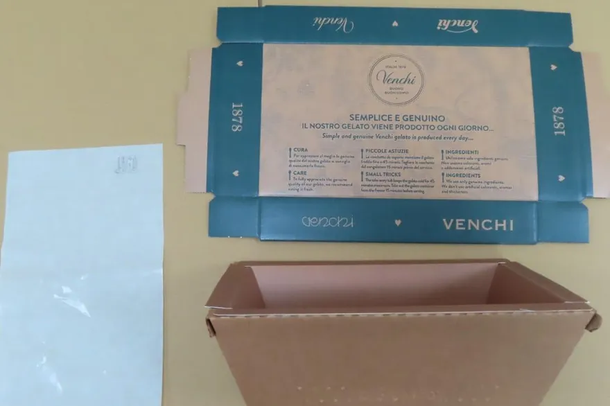 Venchi冰淇淋外帶盒含螢光劑　食藥署：全數退運
