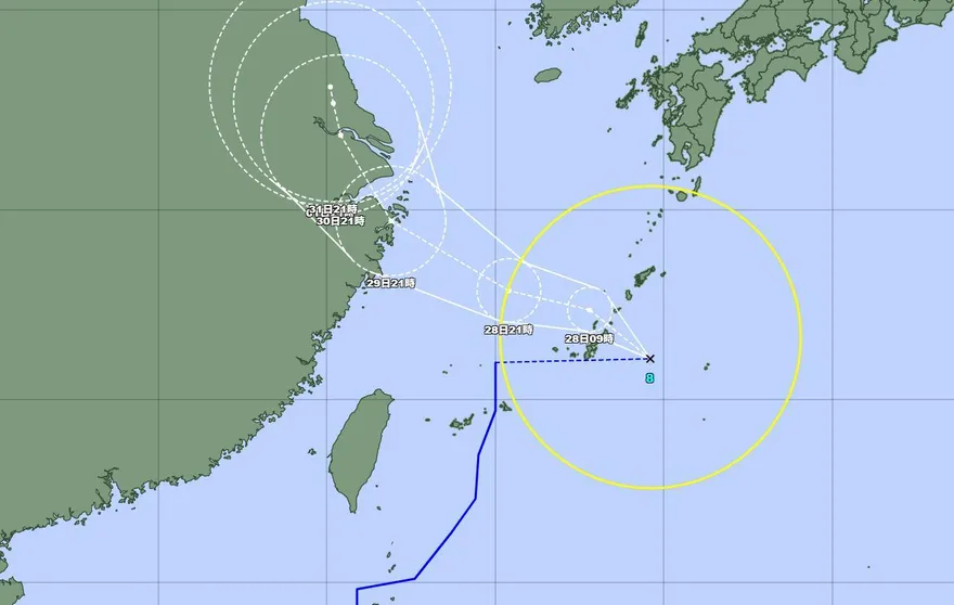 竹節草重新增強為輕度颱風　將通過台灣東北方外海