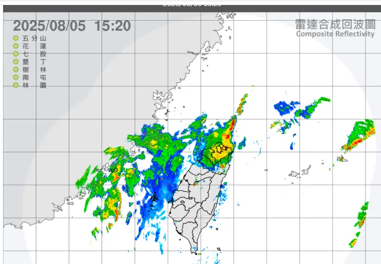 雨彈狂襲！　士林10分鐘雨量達35毫米