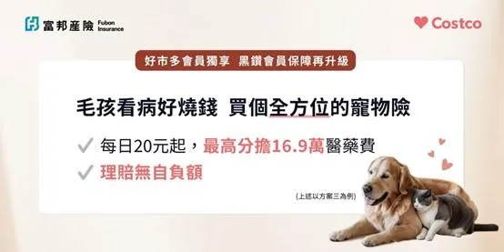 寵愛家中毛小孩　好市多攜手富邦產險推專屬會員寵物險方案