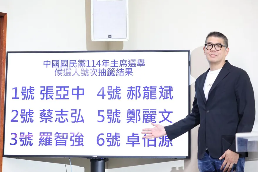 藍營主席選舉號次抽籤　張亞中1、羅智強3、郝龍斌4、鄭麗文5