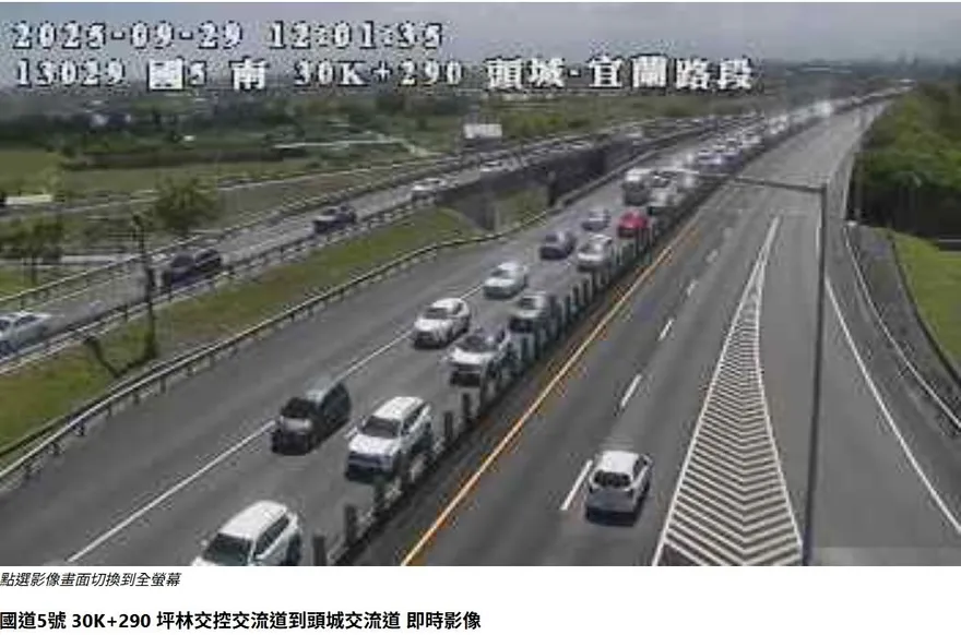 收假車潮塞爆了！國5宜蘭段時速僅23公里　省道13路段快避開