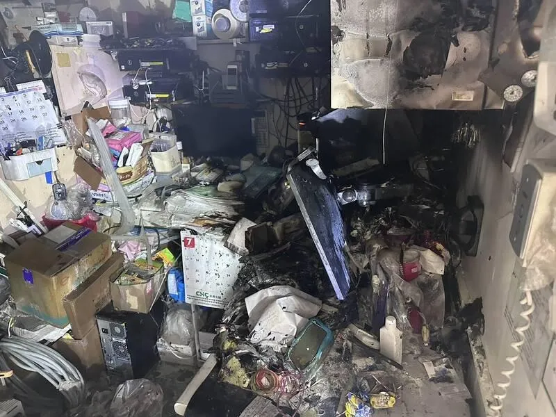 彰基放射腫瘤科組長辦公室起火　焦黑驚悚直擊