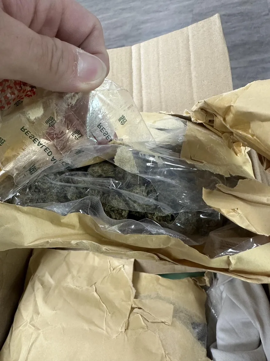 影/英郵寄電腦包藏1.2kg大麻花闖關失敗　警鳴槍壓制逮4嫌