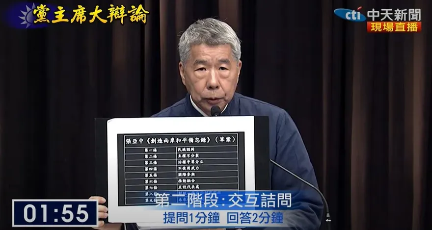 國民黨主席大辯論/AI假訊息該怎辦？　張亞中嗆：優雅身影可以迴避邪惡嗎？