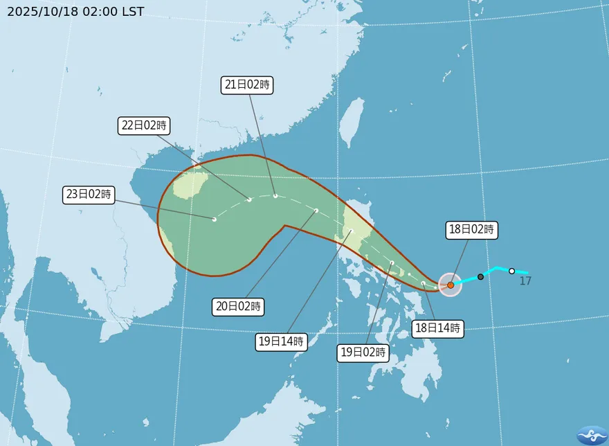 風神颱風凌晨生成了！東北風共伴「連2天雨炸到發紫」