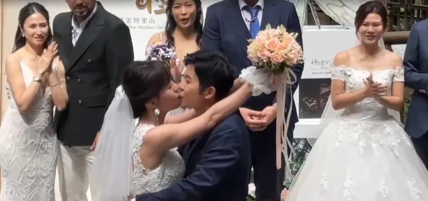 影/超浪漫！阿里山神木見證愛情　15對新人高山婚禮許終身