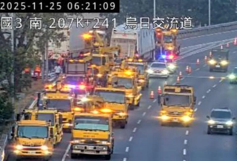 國3烏日段「聯結車慘翻」！一度釀全線封閉