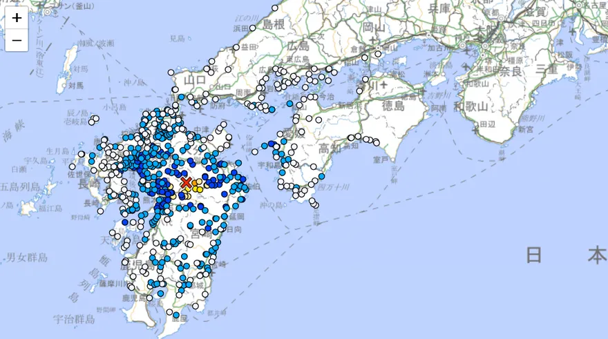 6年來最大震！日本熊本縣5.7地震　半小時內又狂搖7次