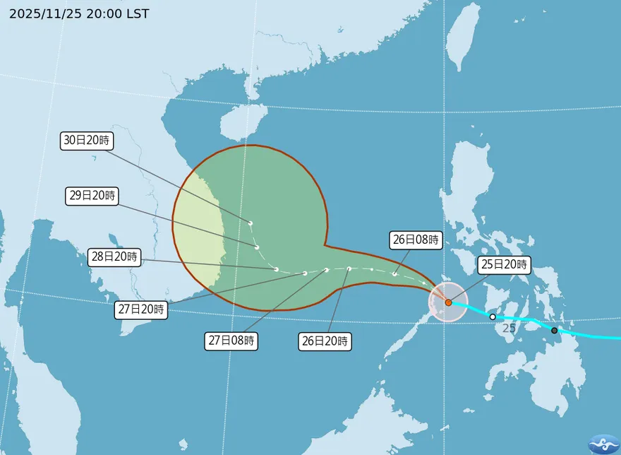 天琴颱風生成！估朝中南半島前進　明起甩冷雨彈
