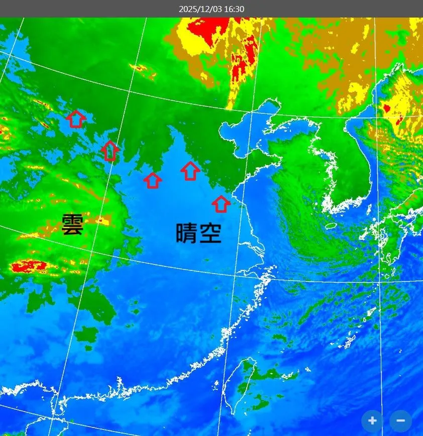 0度線南移！鄭明典示警北東現低溫　朝鮮半島大片急凍
