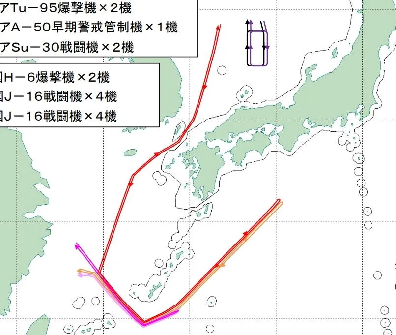 中俄轟炸機首次聯合「飛越日本四國」周邊！日怒嗆：故意示威