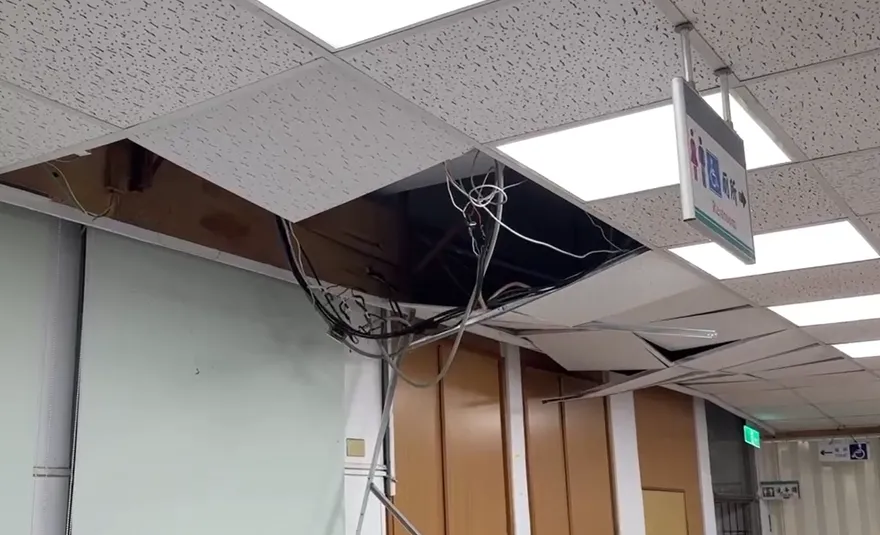 台東平安夜6.1強震！震央卑南鄉公所天花板搖搖欲墜