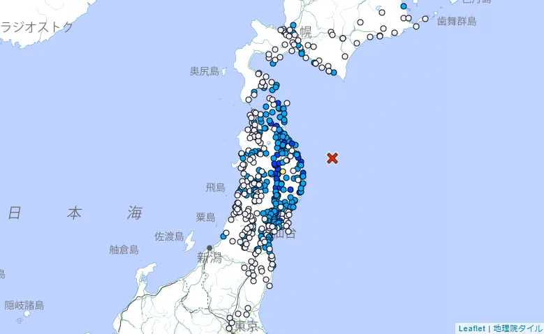 日本岩手縣外海跨年夜發生規模5.7地震　無海嘯風險