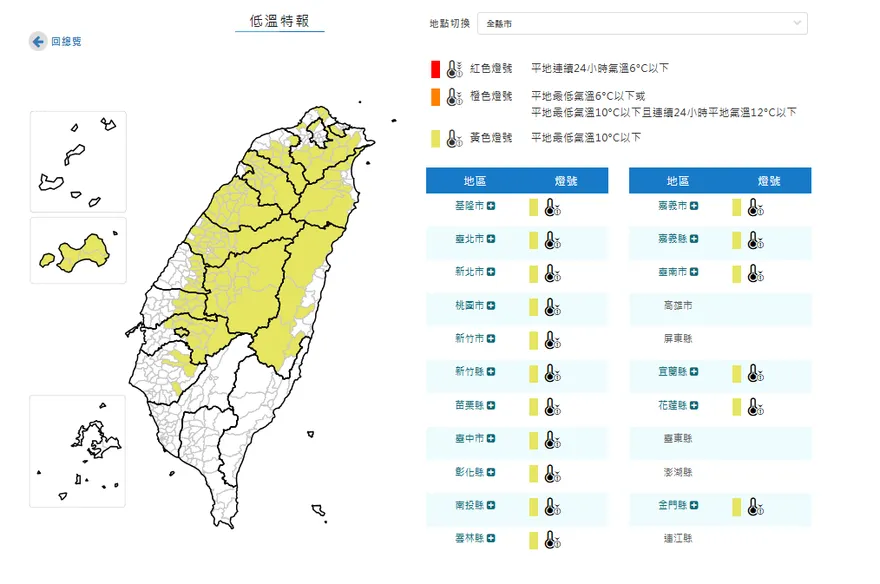 越晚越冷！17縣市低溫特報　今晚明晨探10度以下