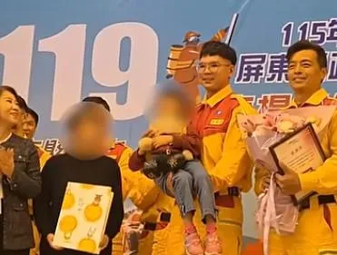 影/光復獲救女童「小沂」送注音卡片　童語：長大要當消防員