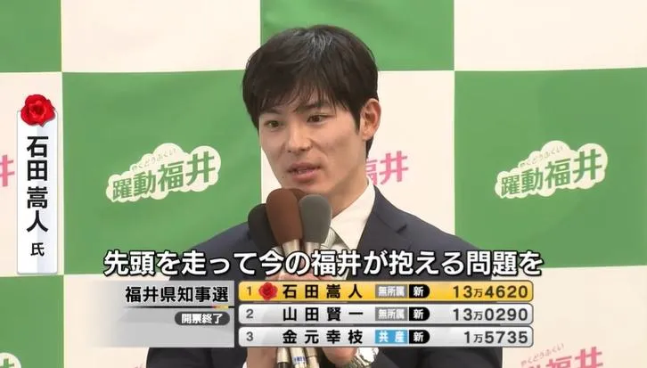 日本最年輕知事誕生！35歲石田嵩人勝出福井縣選舉