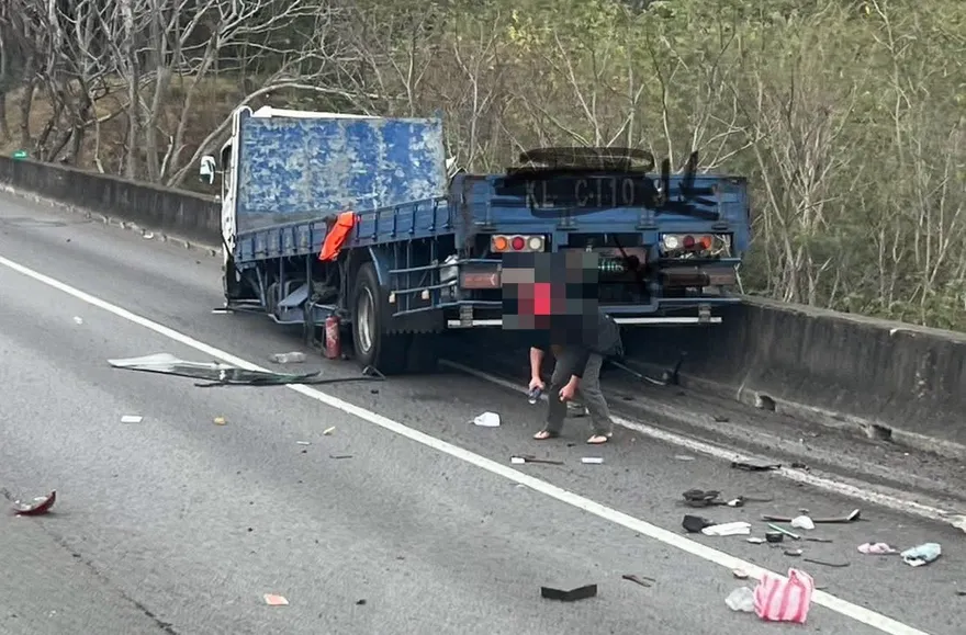 國道1號寶山段重大車禍　2貨車追撞1人當場死亡