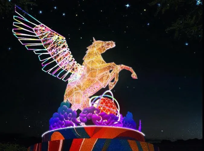 桃園燈會飛馬主燈曝光　網友暴動：聖鬥士星矢回來了？