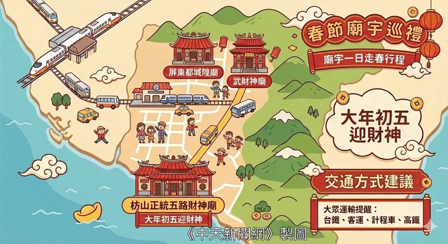 大年初五迎財神！屏東廟宇巡禮　祈福逛市集一次滿足