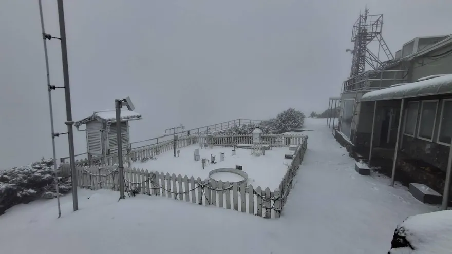 影/玉山美呆了！今晨雪深4公分　還堆2座可愛雪人