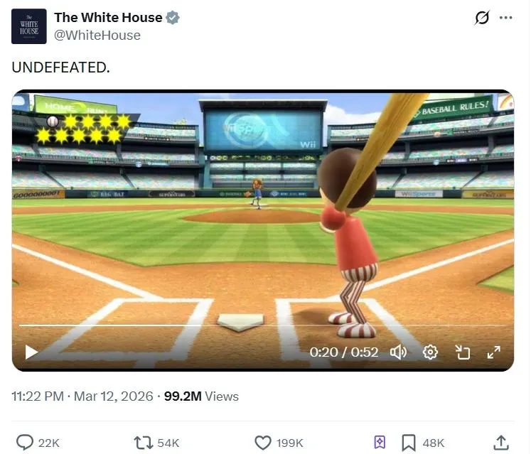 影/戰爭成遊戲？白宮美伊戰爭迷因片　遭批無視人命道德淪喪