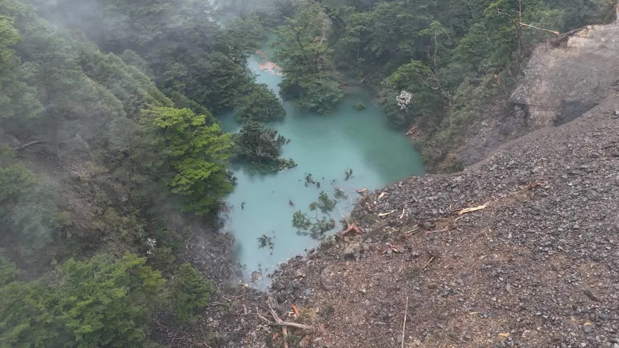 影/合歡溪邊坡崩塌「新堰塞湖」成形！　林保署：西峰便道暫封閉