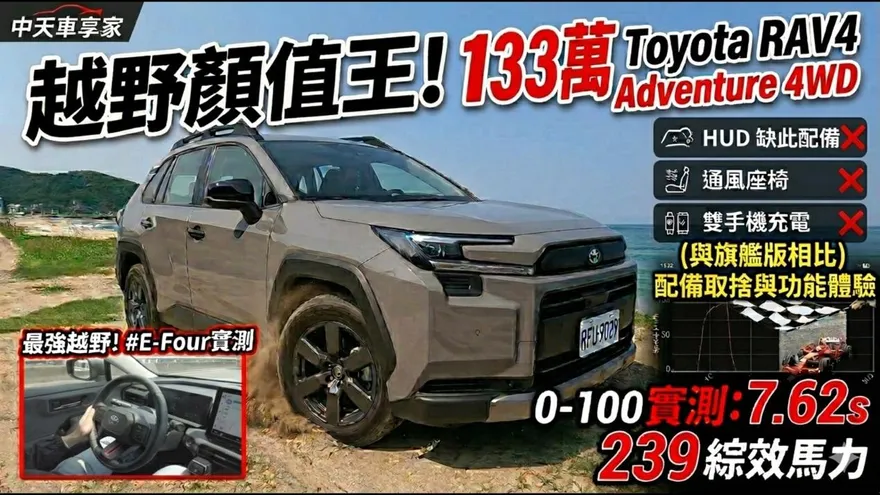 中天車享家/越野顏值王! 133萬Toyota RAV4 Adventure 4WD　外觀帥到炸配備輸旗艦版？