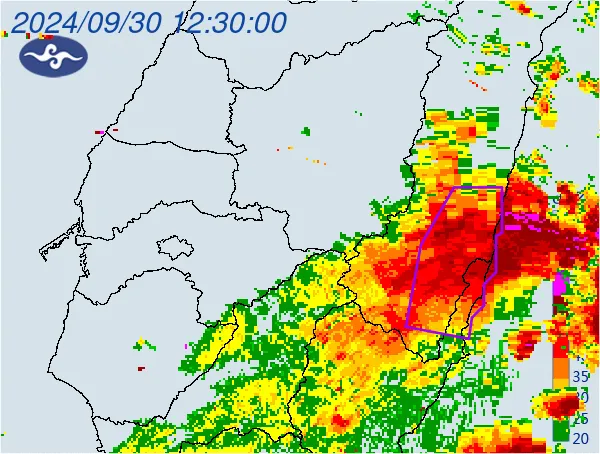 快訊/山陀兒發威！大雷雨轟炸「花蓮、臺東」　慎防雷擊、9級以上強陣風