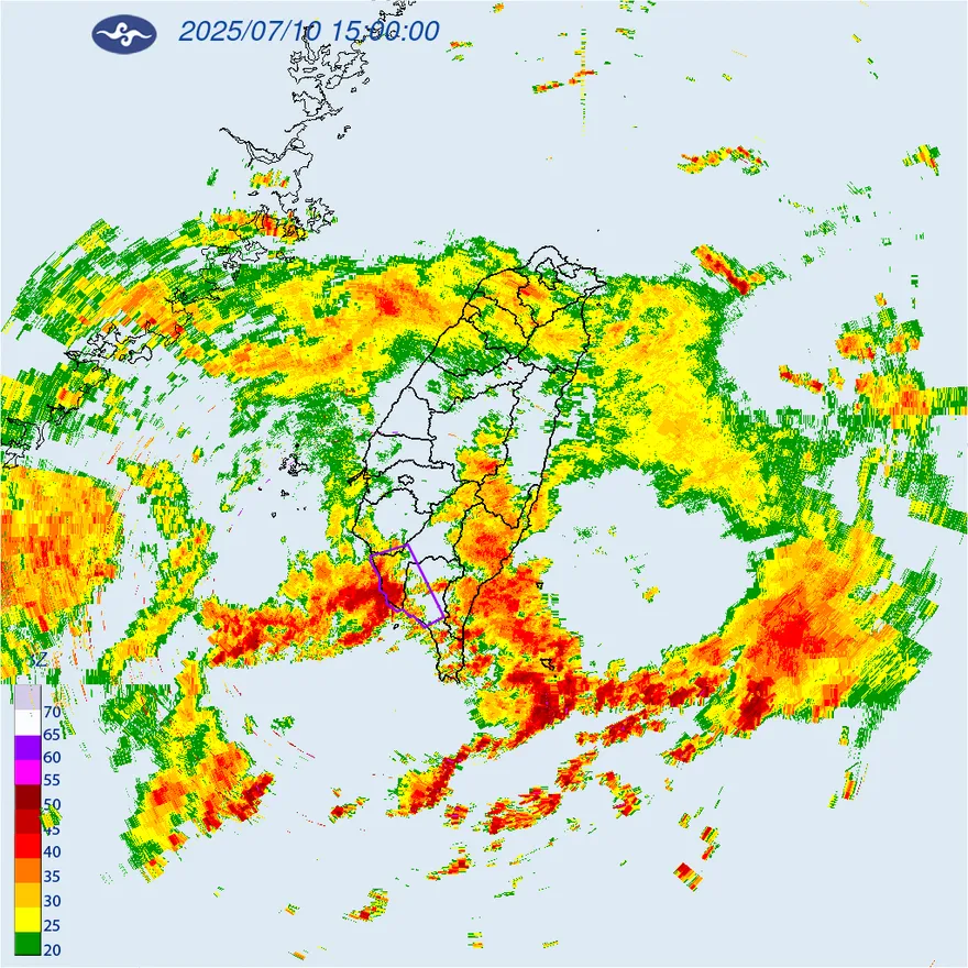 超大暴雨狂襲！7縣市豪雨特報　3地區雨量紫爆了