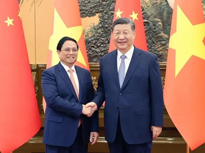 影/習近平會見越南總理范明政　籲加快推進海上共同開發