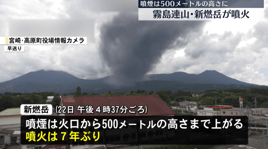 影/時隔7年！日九州新燃岳火山再噴發　當局急發二級警戒